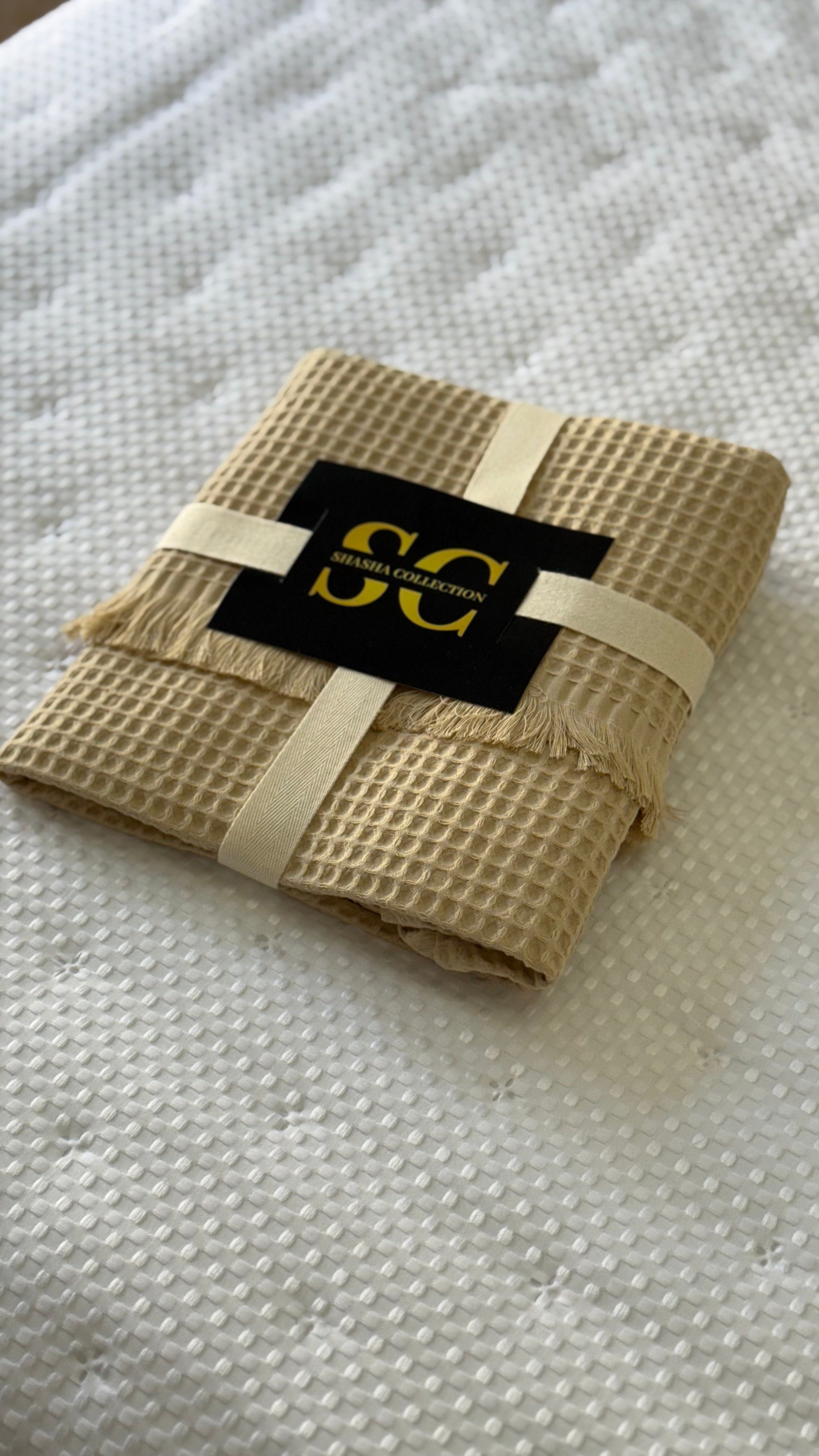 Plaid Decorativo de Cama en Crochet 100% Algodón | Diseño Premium y Elegante