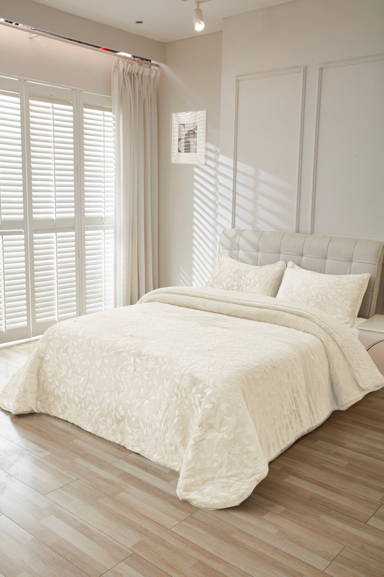 Edredón Sherpa Modelo LAURÉL — Elegancia Natural en Relieve
