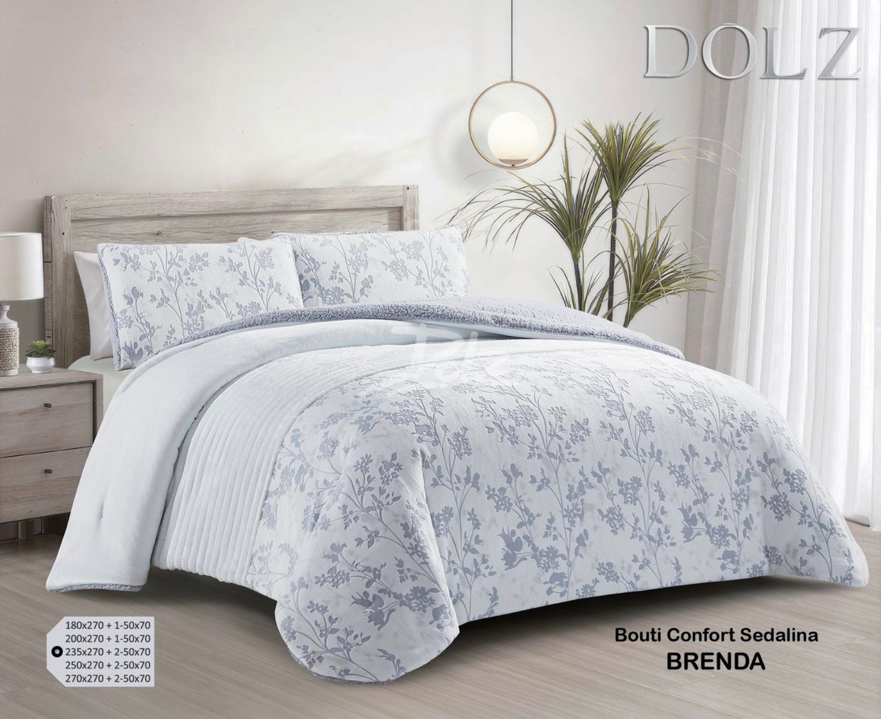 Edredón Sherpa Modelo Brenda | Sedalina Extra Suave + Diseño Floral en Relieve