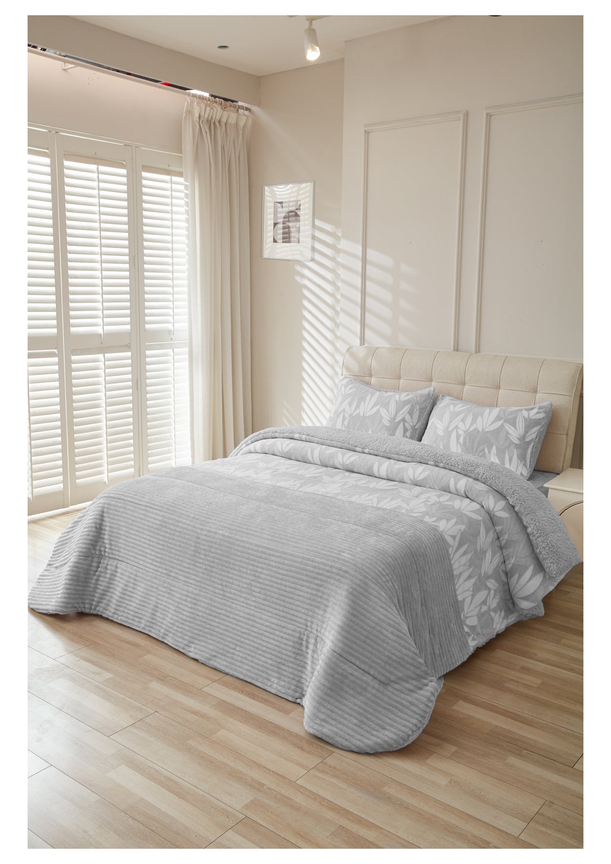 Edredón Sherpa Modelo LUNA — Suavidad Natural y Diseño Orgánico