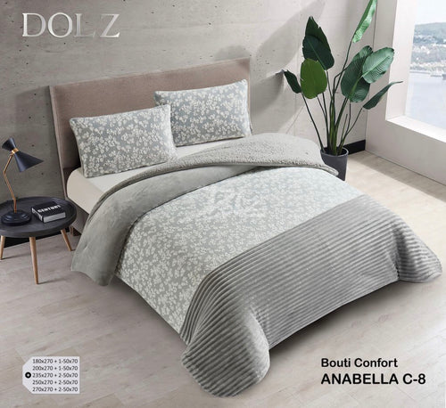 Edredón Sherpa Modelo Anabella | Confort Térmico y Estilo Floral en Dos Tonos