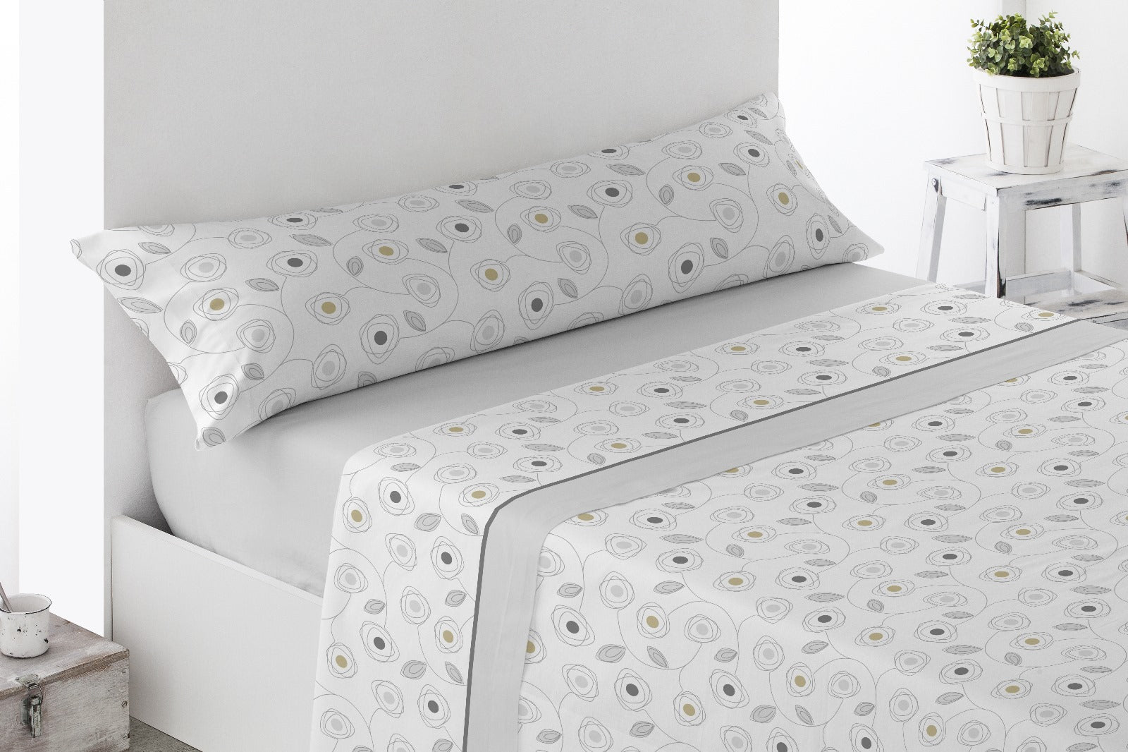 Juego de Sábanas de Coralina Modelo HOJA — Diseño Gráfico Moderno para Dormitorios con Estilo