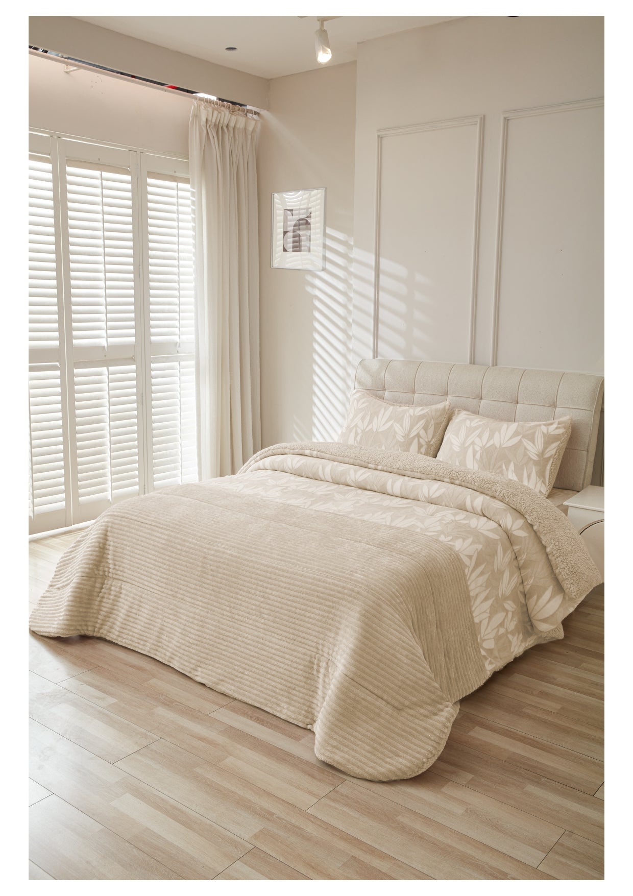Edredón Sherpa Modelo LUNA — Suavidad Natural y Diseño Orgánico
