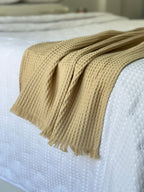 Plaid Decorativo de Cama en Crochet 100% Algodón | Diseño Premium y Elegante