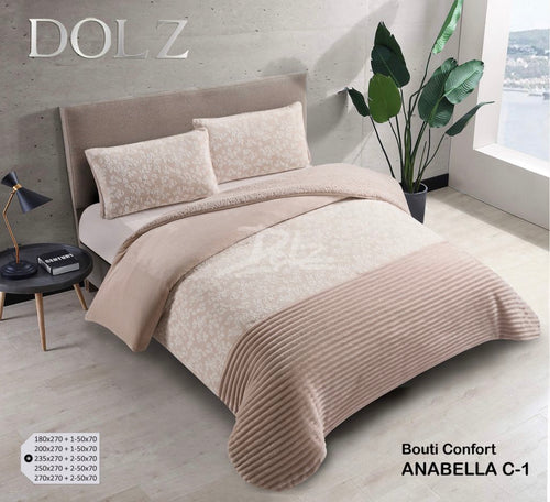 Edredón Sherpa Modelo Anabella | Confort Térmico y Estilo Floral en Dos Tonos